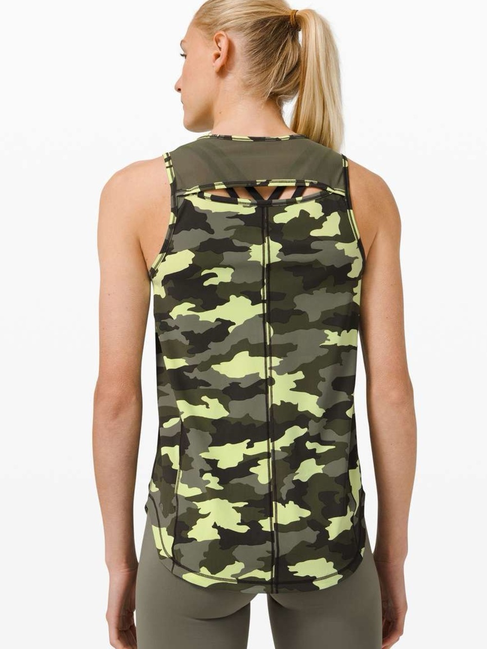 Lululemon Sculpt Tank Heritage 365 Camo Crispin Green Multi / Medium Olive Sz 4